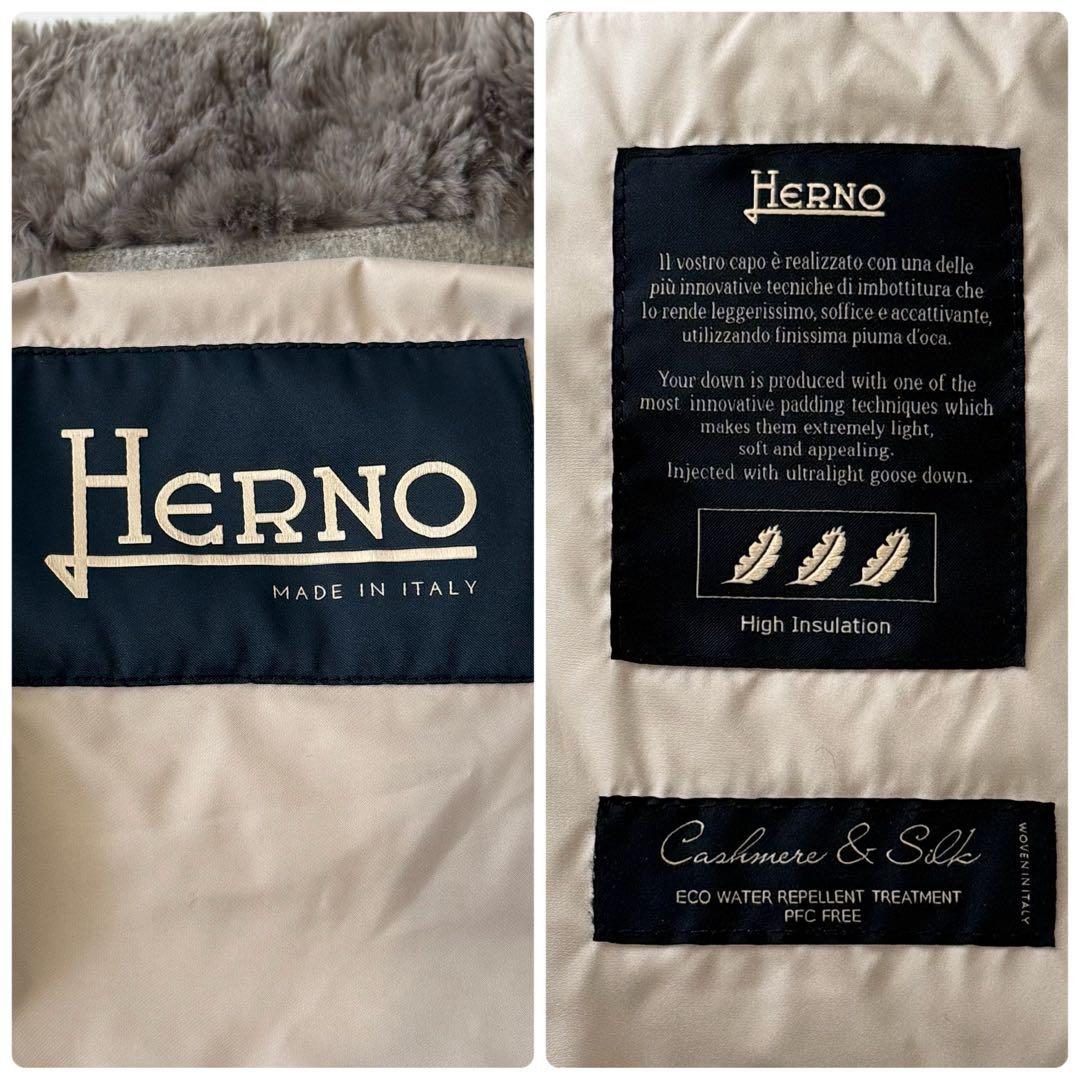 HERNO ヘルノ シルク カシミヤ ビーバーファー ダウンジャケット