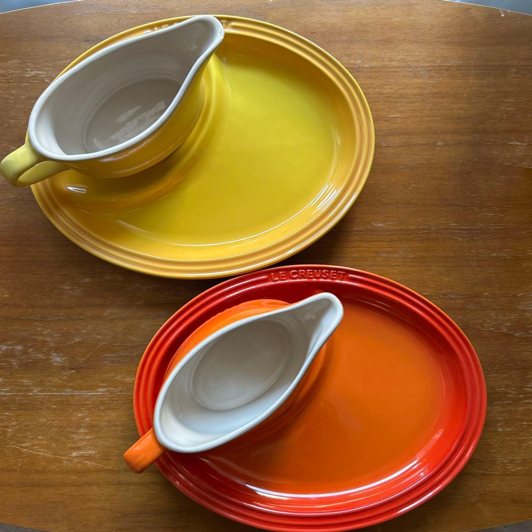 【未使用】ルクルーゼ グレービーボート　マルチオーバルプレート　4点