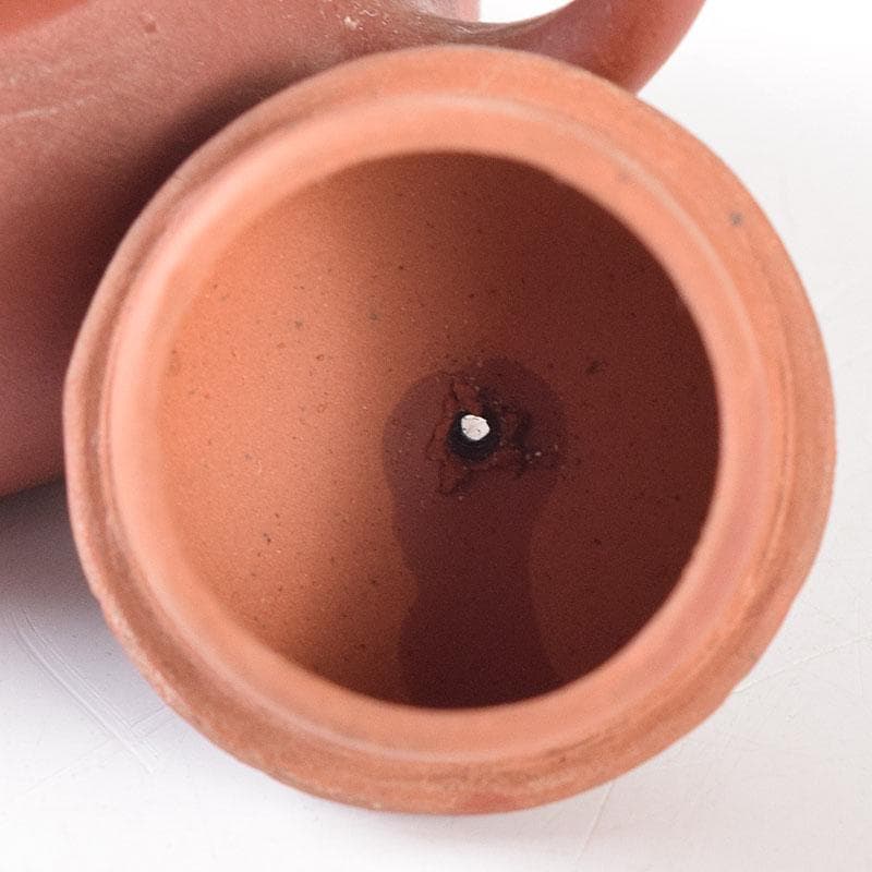 中国　紫砂　朱泥　小さな急須　茶壷　在銘　C　R7935