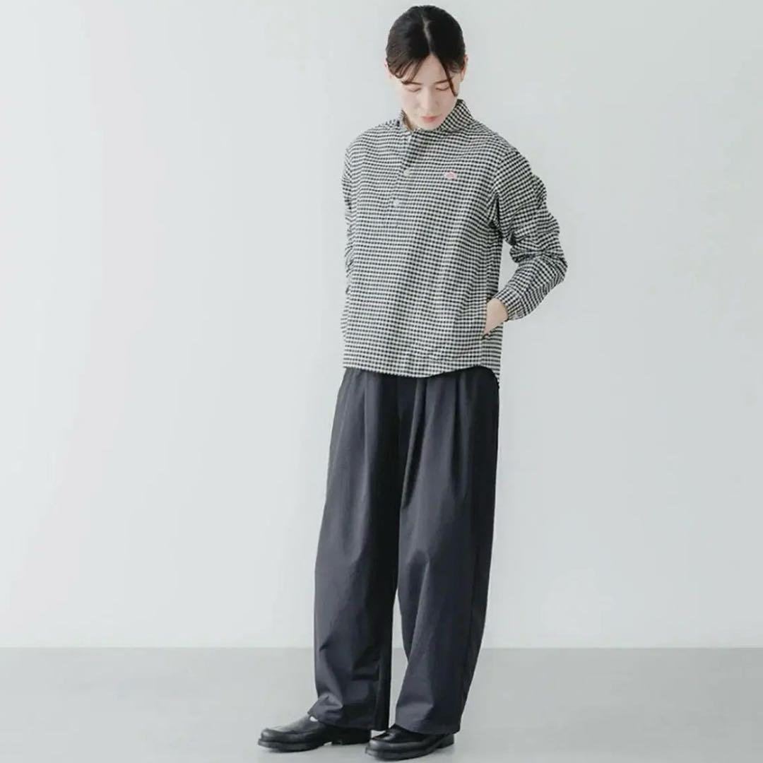 専用です極美品✨DANTONギンガムチェック プルオーバーシャツ 丸襟 長袖34