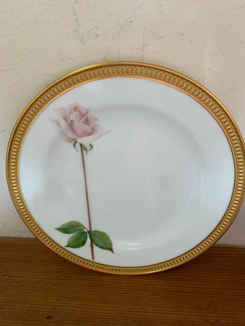 大倉陶園 一本の薔薇 6枚セット 約20cm ¥462,000相当