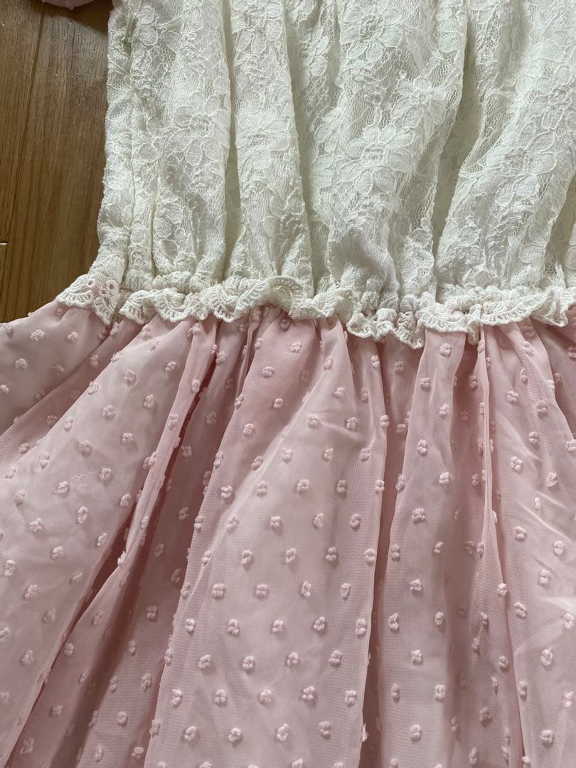 LIZ LISA ダブルレースアップオフショルワンピース レース ポコポコ