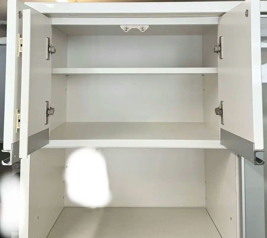 モリタインテリア 120cm幅 高さ205cmダイニングボード 食器棚 ホワイト