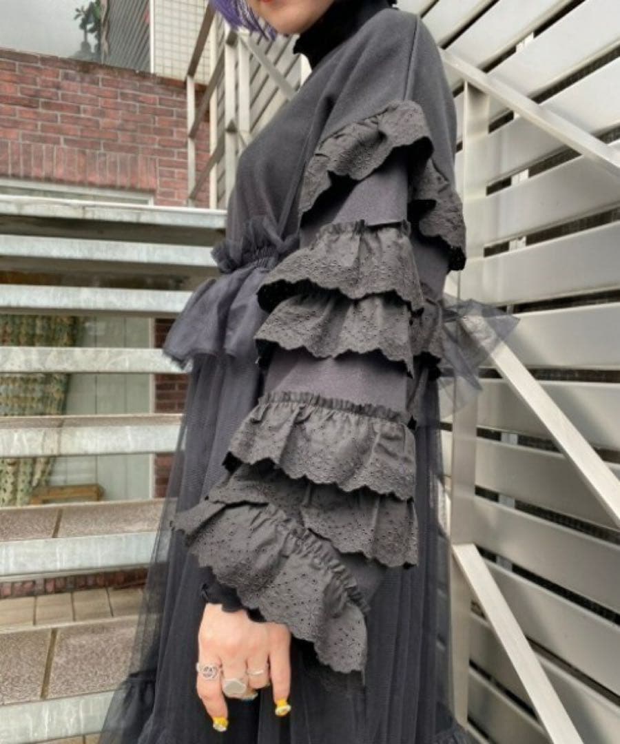 Candy Stripper FRILL SLEEVE SWEAT ワンピース