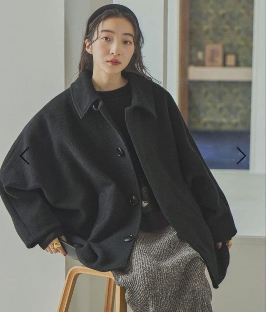 ニコアンド　ライトモッサドルマンジャケットコート　ブラック　新品未使用