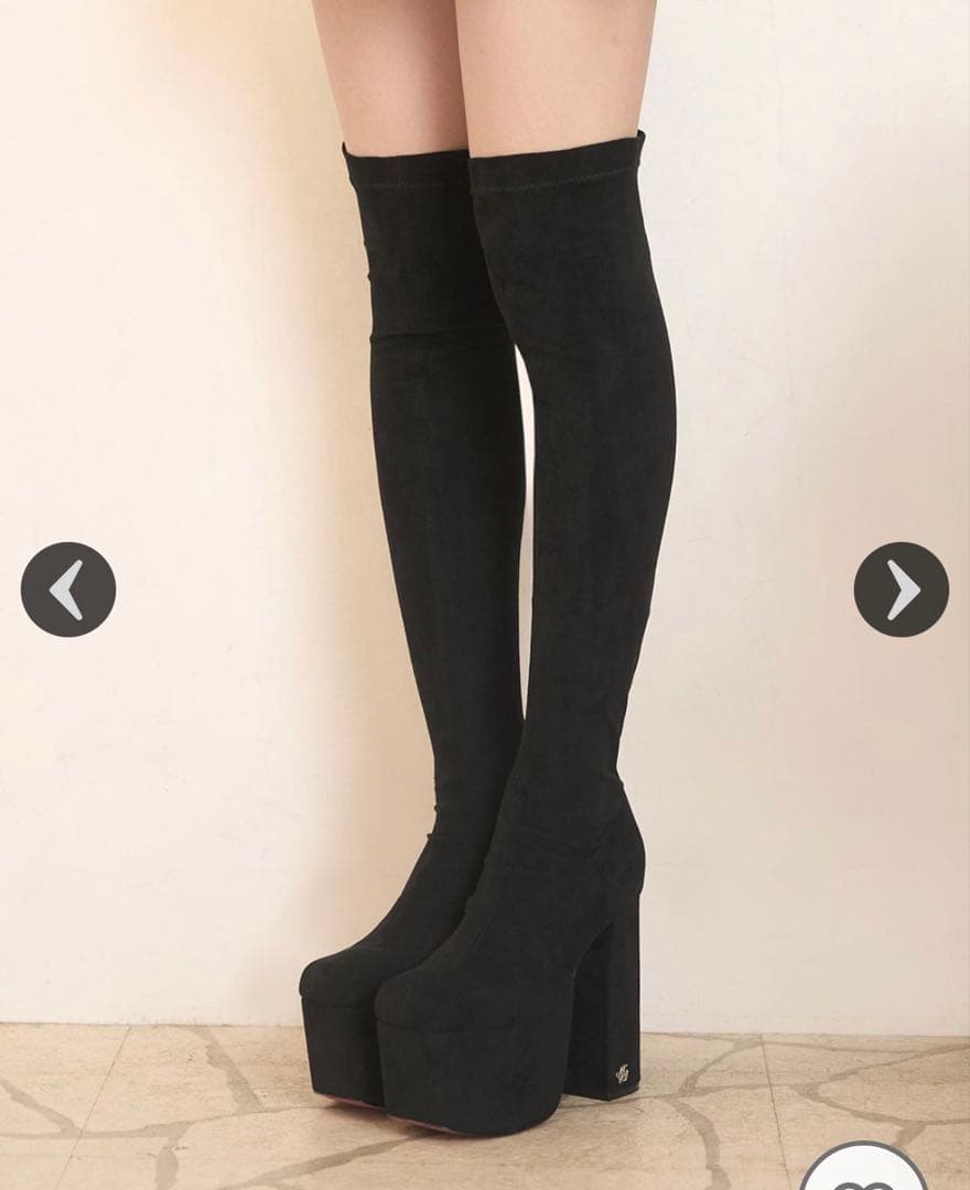 ミシェルマカロンニーハイブーツ ブラック サイズM