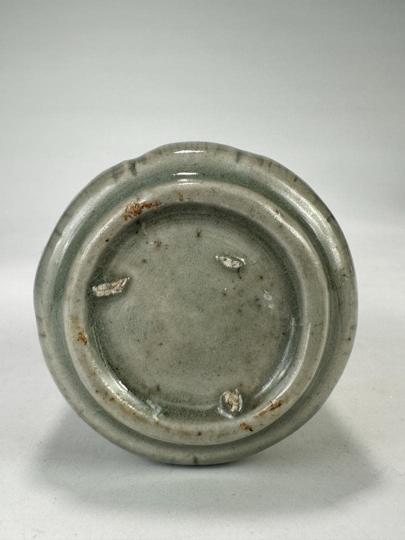 韓国美術　高麗〜李朝時代　高麗青磁　蓮花文筒杯　茶道具　時代　古物　朝鮮古陶磁