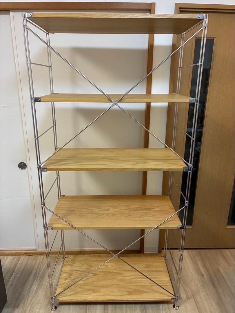無印良品 ステンレスユニットシェルフ オーク材 棚セット ワイド大