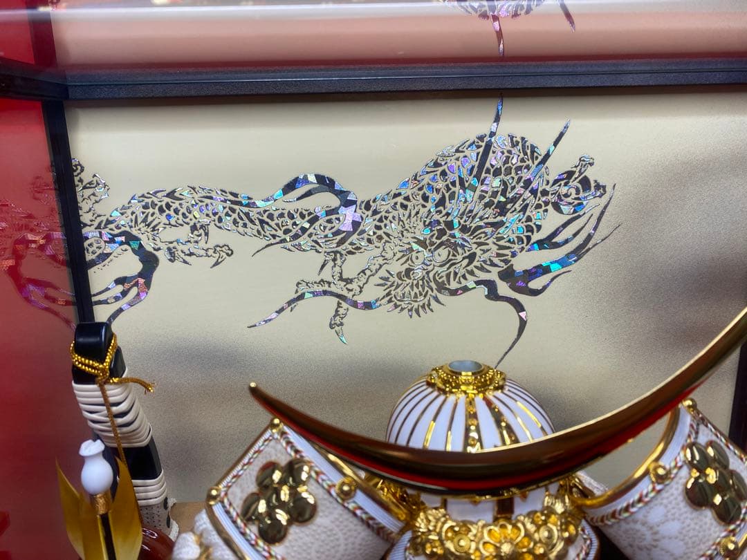 伊達政宗　東京久月　五月人形　家紋付き兜飾りガラスケース入