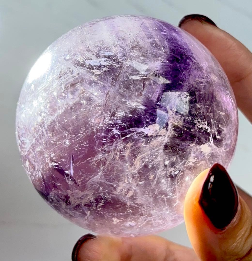 《希少》ファントムアメジスト　トラピッチェ　スフィア　丸玉