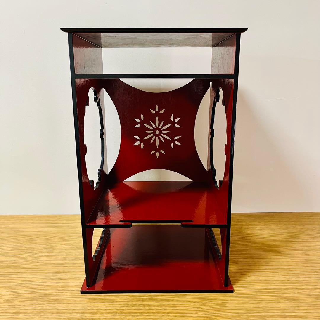 美品　 茶道具 一元斎好写 雪輪棚 赤塗 元箱　送料込み