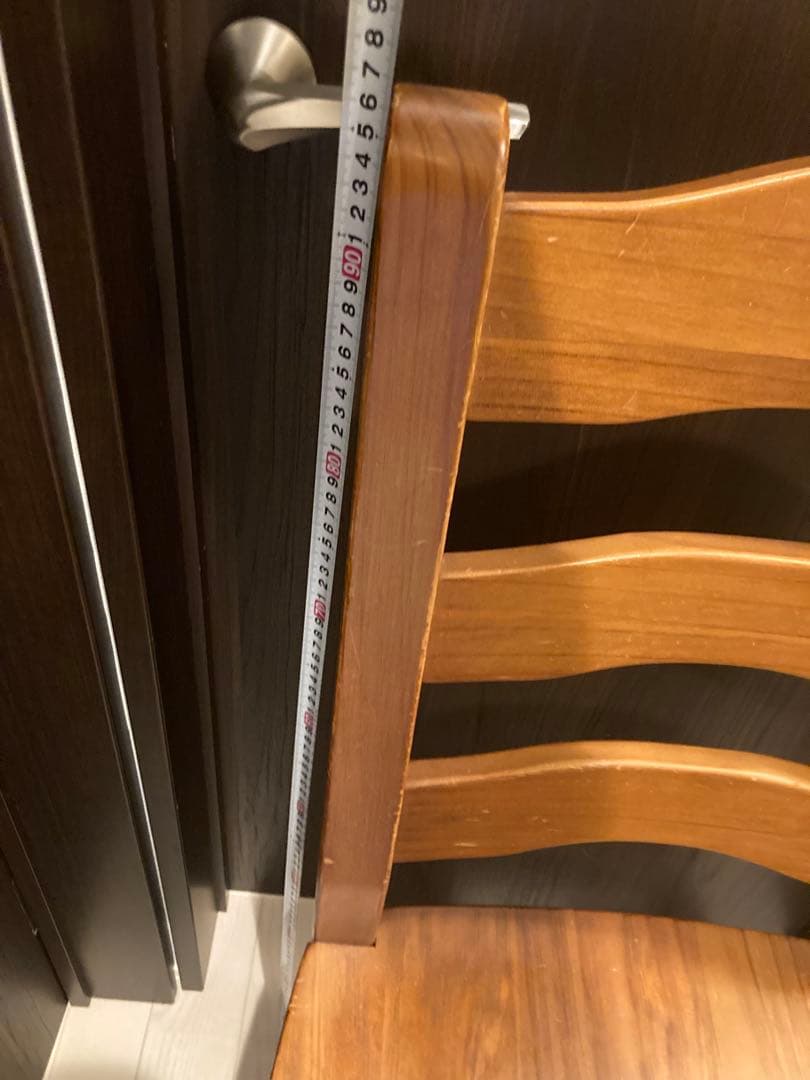 アンティーク　ビンテージ　木製ブラウンチェア 背もたれ3段　1脚