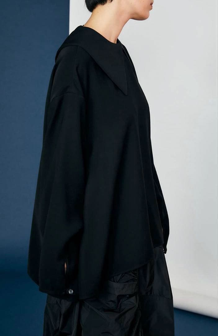 新品タグ付き✨ENFOLD エンフォルド アシンメトリーカラー ブラウス 黒 M