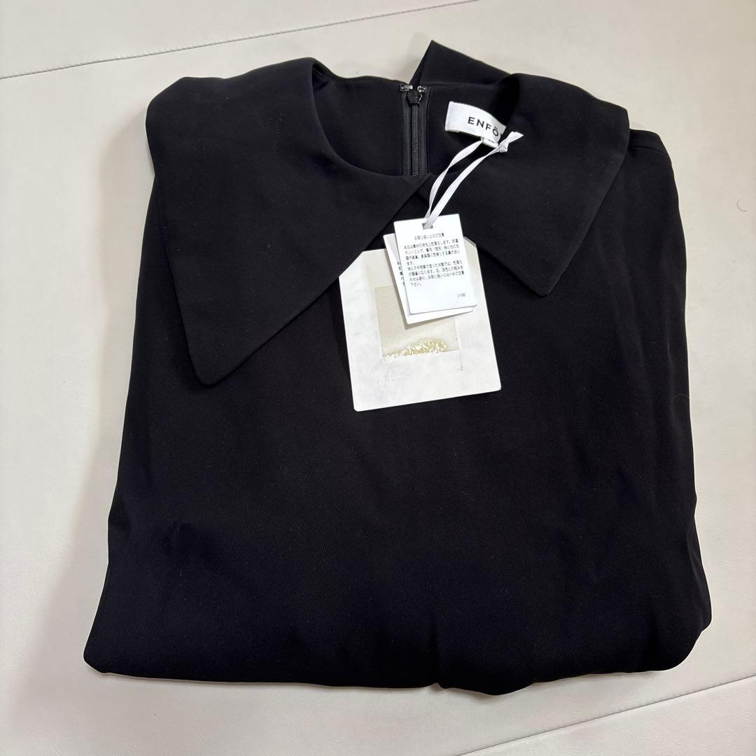 新品タグ付き✨ENFOLD エンフォルド アシンメトリーカラー ブラウス 黒 M