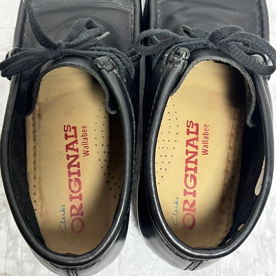 【美品】Clarks クラークス　ワラビーブーツ　レザー　ブラック　　26㎝