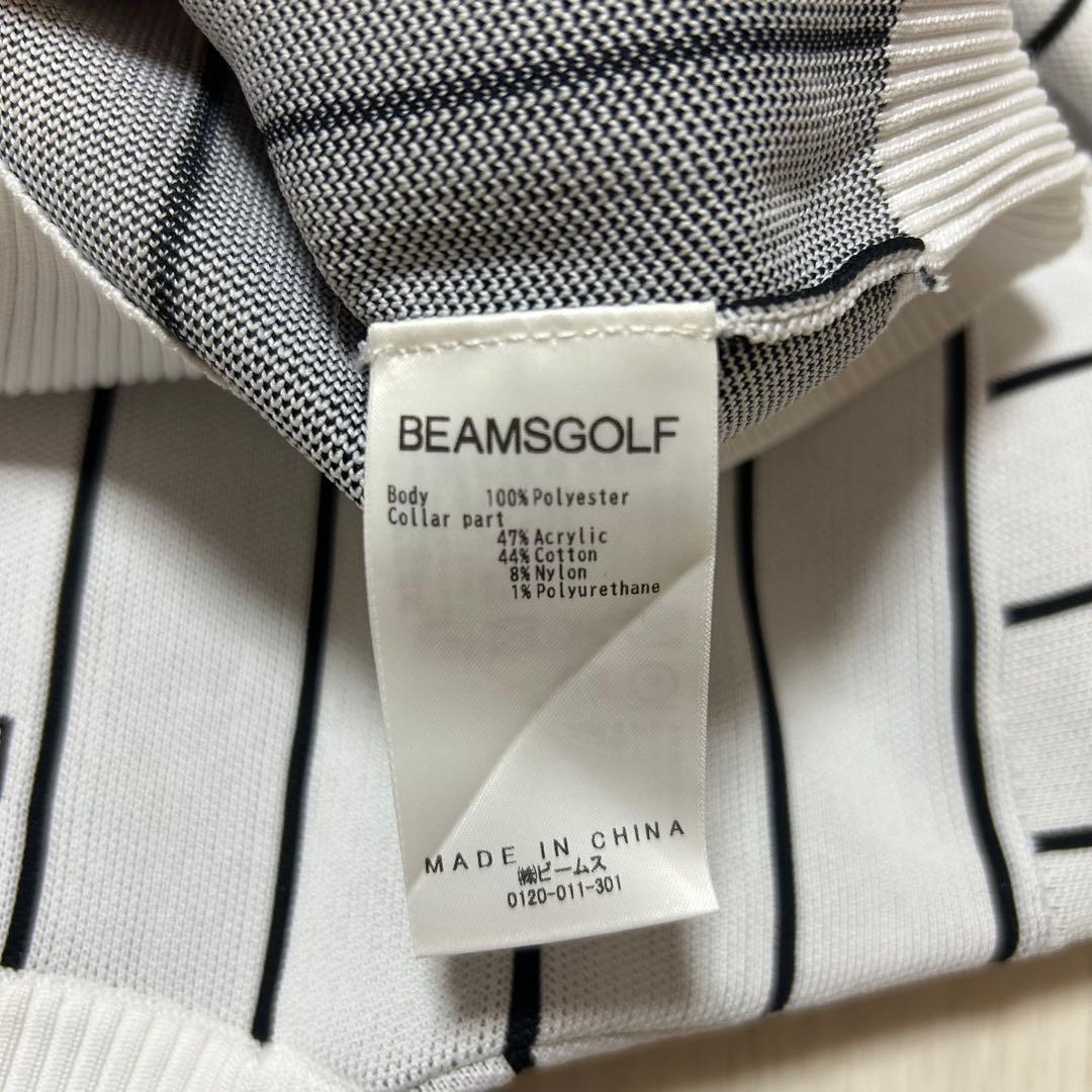 BEAMS GOLF ストライプ アタッチドカラー ニット