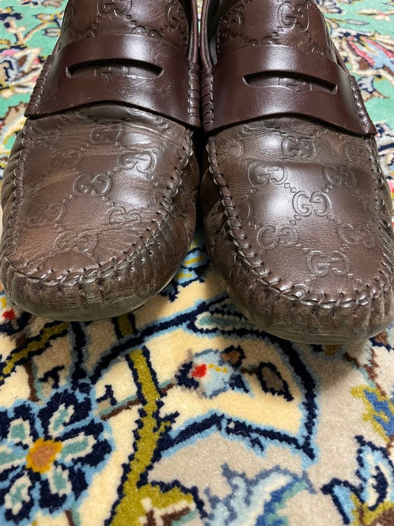 GUCCI ブラウンレザー ローファー 約26.5cm