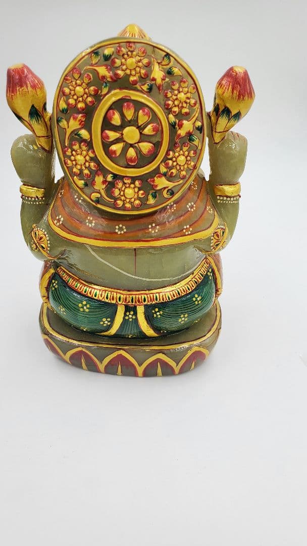 ガネーシャ　特大　天然石　翡翠　K22金使用 　特注品