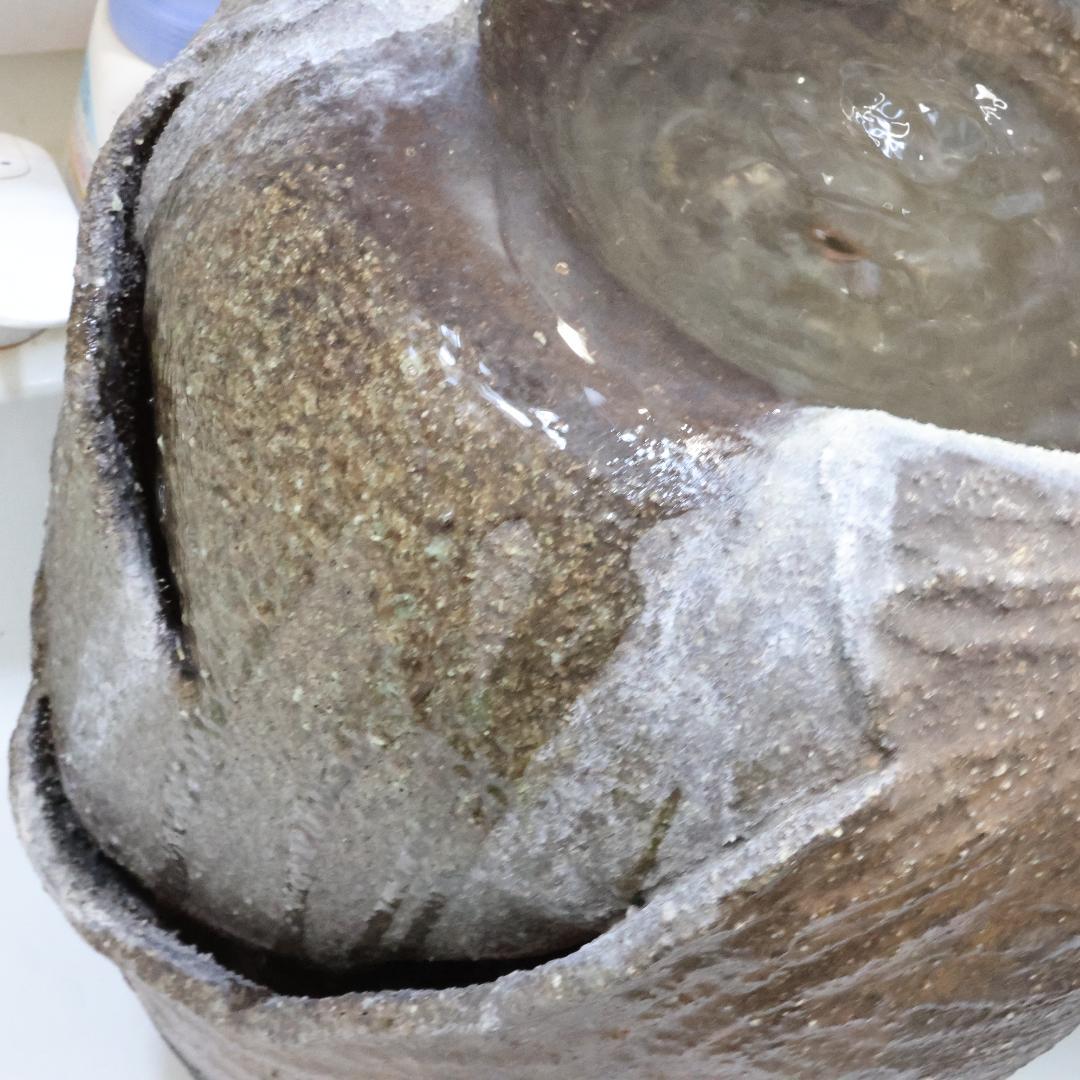 電動つくばい 陶器 ウォーターオブジェ　高さ約38cm