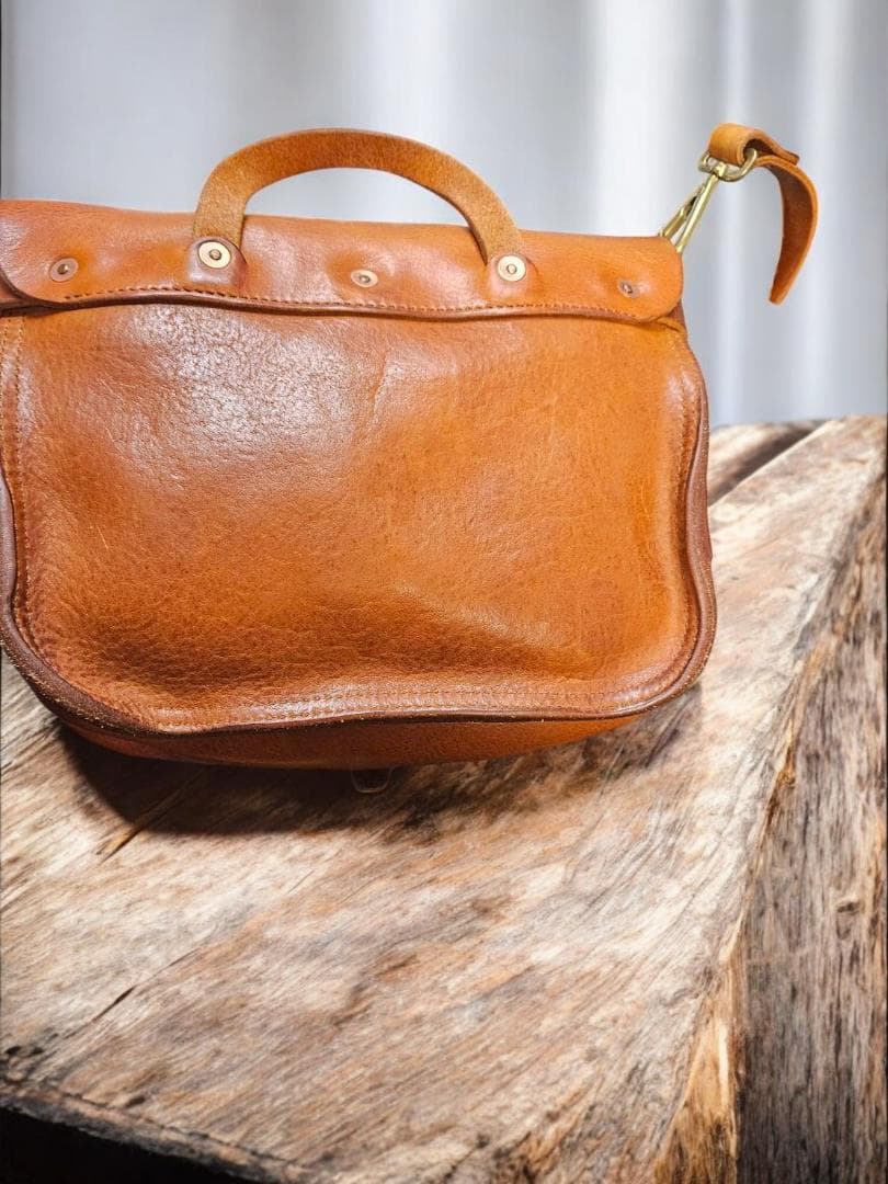 【新品未使用】DOUBLE RL本牛革メッセンジャーバック/ ブラウン