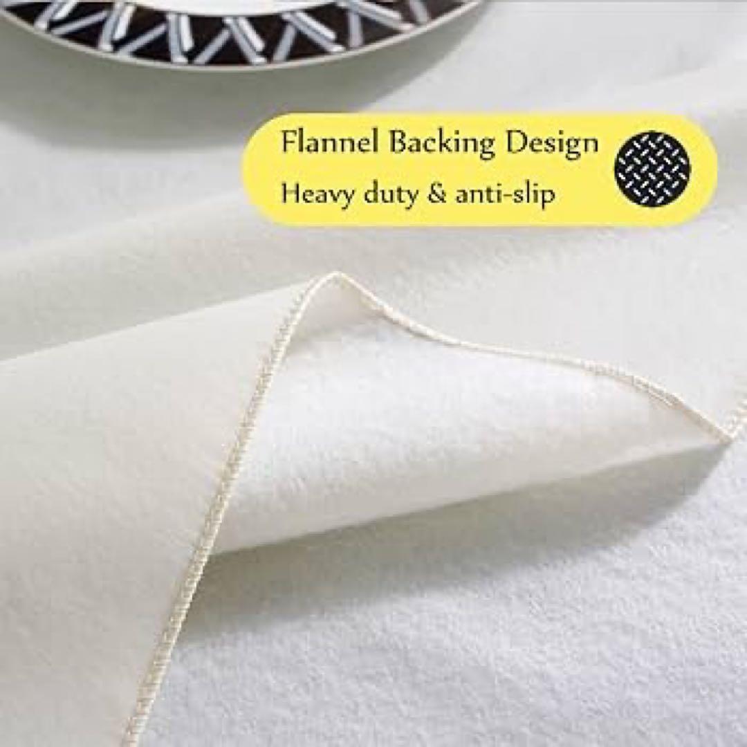 SASTYBALEフランジ裏地ビニルテーブルクロス オフホワイト 60×102