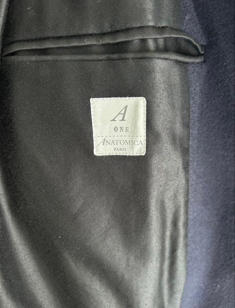 【美品】ANATOMICA ネイビー ウールピーコートロング