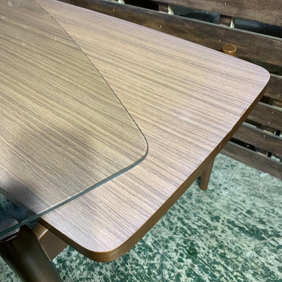 K658 富士ファニチア コーヒーテーブル ガラス天板 ブラウン