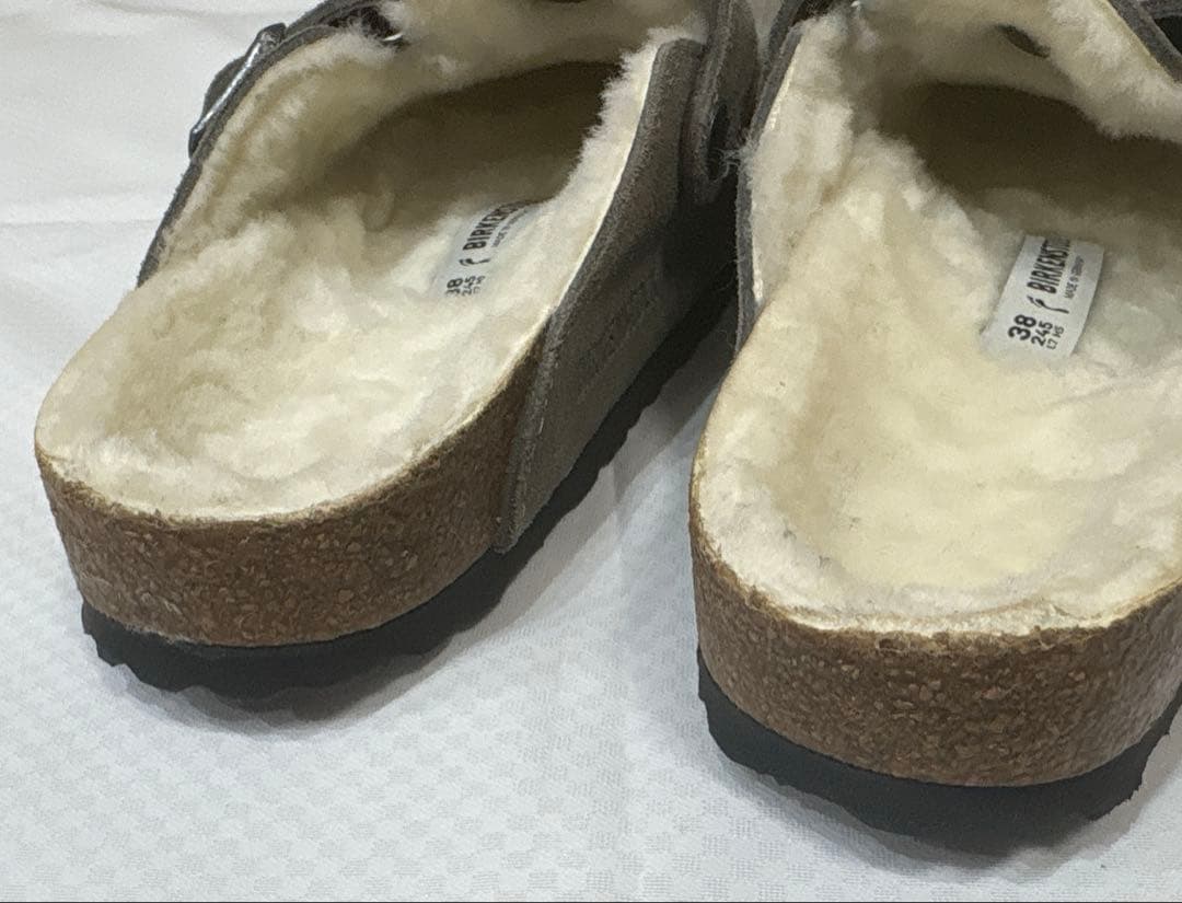 birkenstock グレー　スエード　ファー
