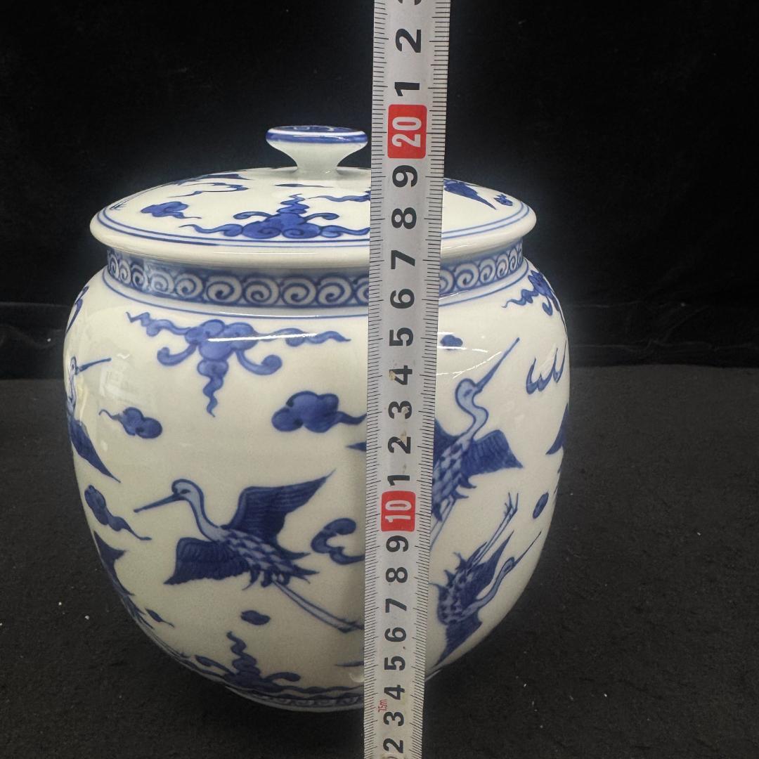 美品希少！真葛焼　真葛香斎造 祥瑞雲鶴図　染付皆具 茶道具 共箱