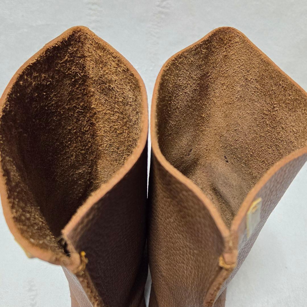 【新品未使用】Koos コース ミドルブーツ 本革 ライトブラウン 24.5