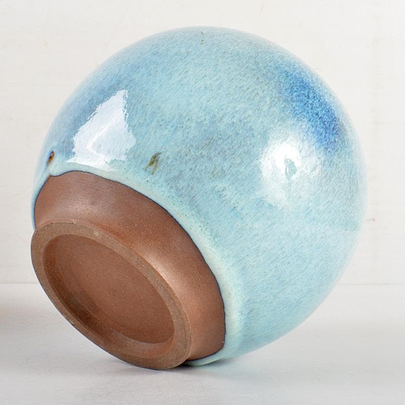 京焼　清水焼　八木一艸作　均窯　花壺　共箱　C　6283C