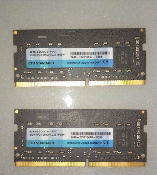 CFD STANDARD DDR4 16GB×2枚 合計32GB SO-DIMM