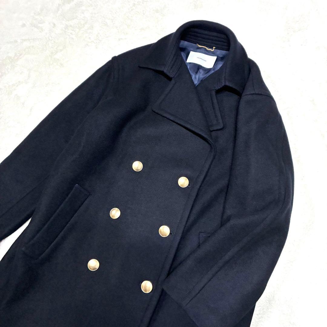 FRAMeWORK ラムリバーメルトンPコート ネイビー 38サイズ
