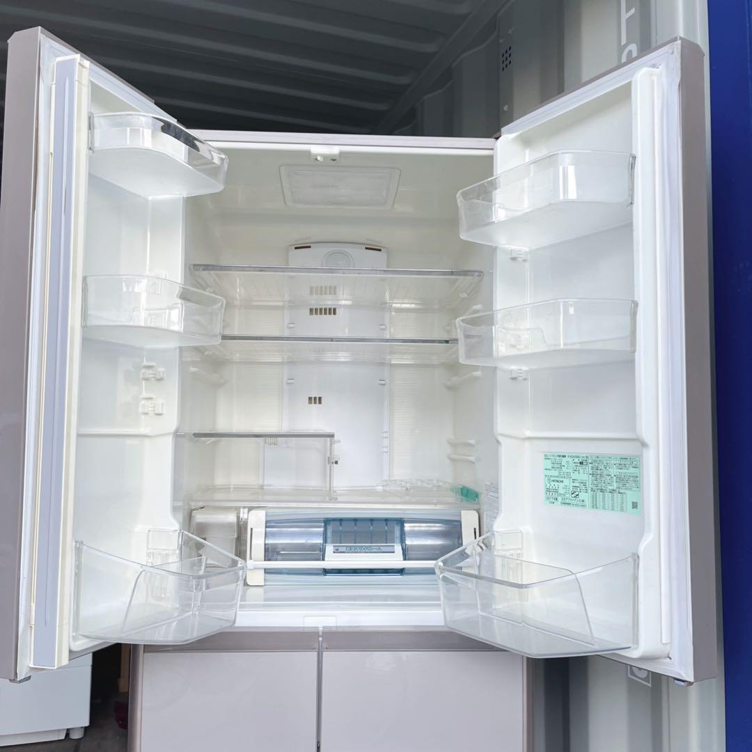 取付無料！完動品！日立真空チルド搭載高性能ピンクゴールド6ドア冷蔵庫！洗濯機