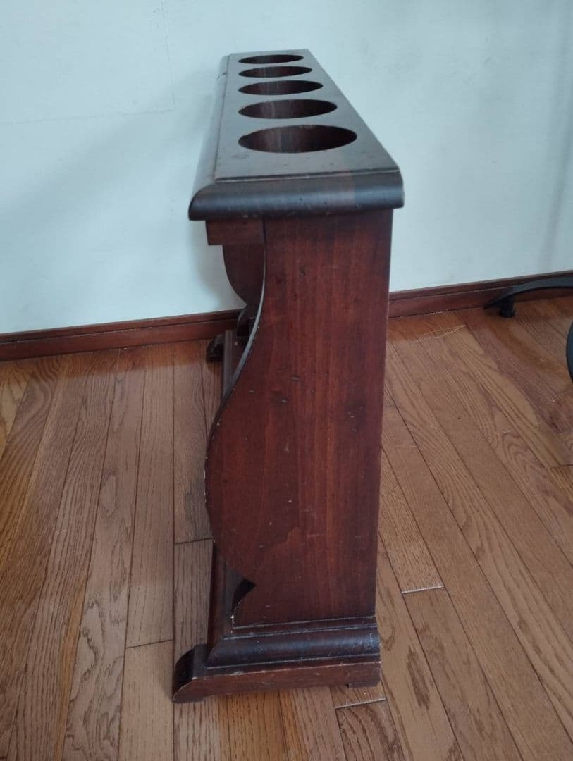 アンティーク調 虫食い加工 傘立て マホガニー無垢板