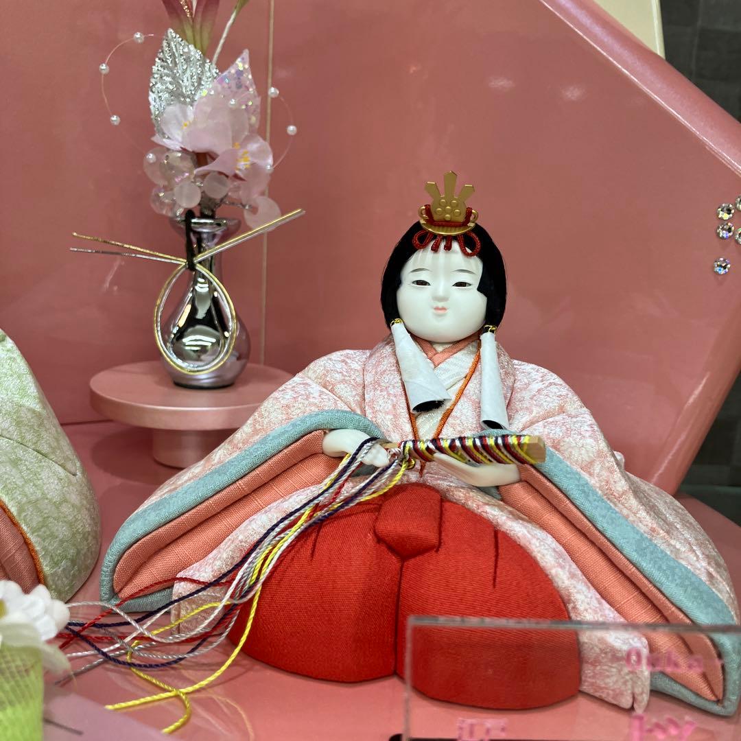 お値下げしました。新品東玉喜久絵愛桃木目込雛飾り