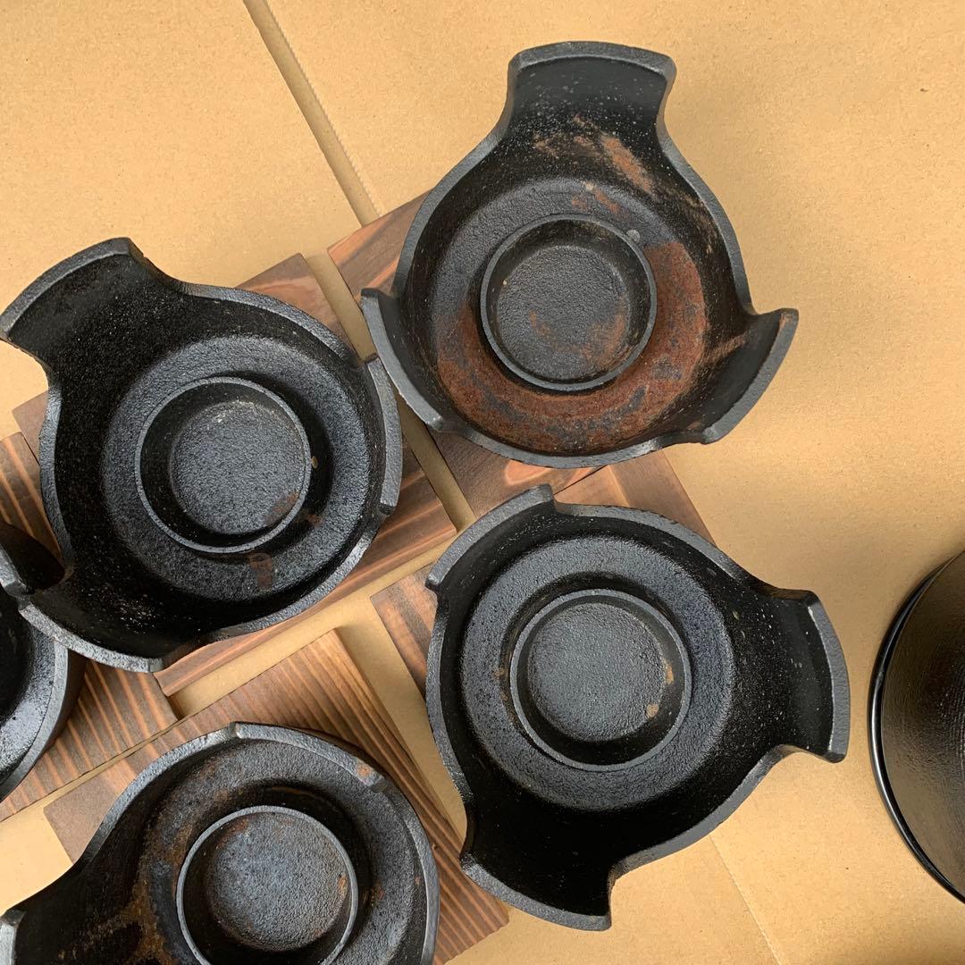 南部鉄器　いろり鍋　コンロセット　5組