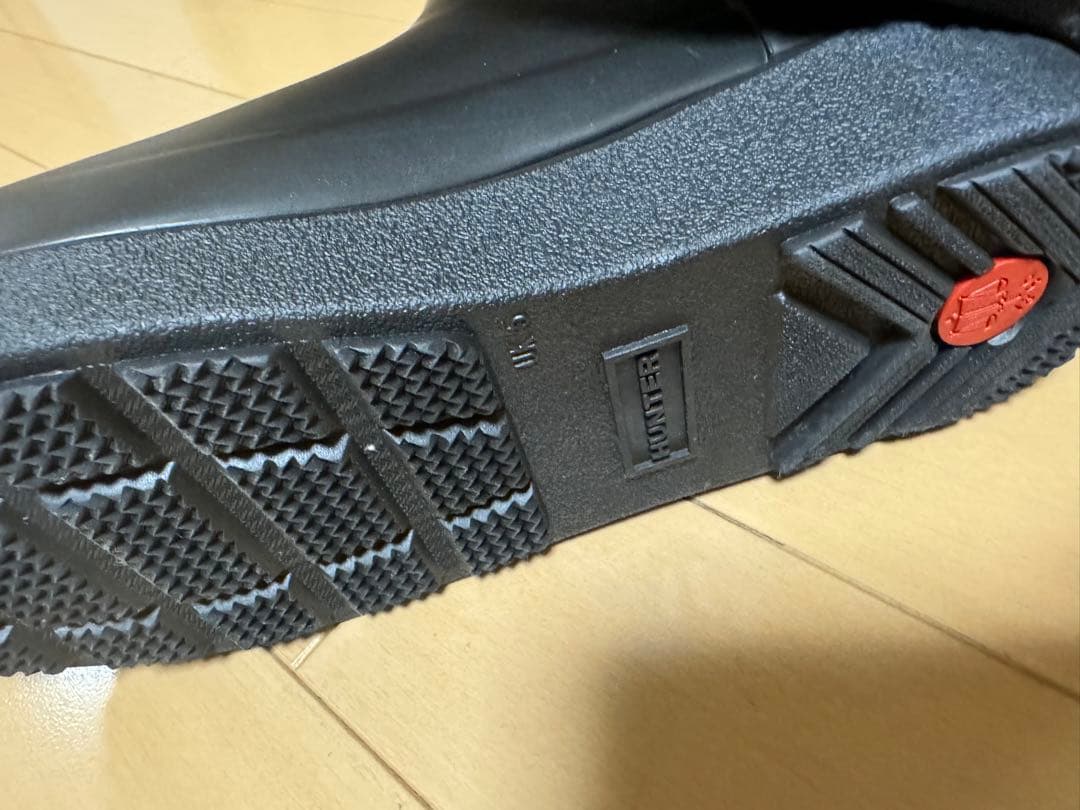 HUNTER 黒 ショートブーツ 防水 ゴム製 滑り止め付き24センチ