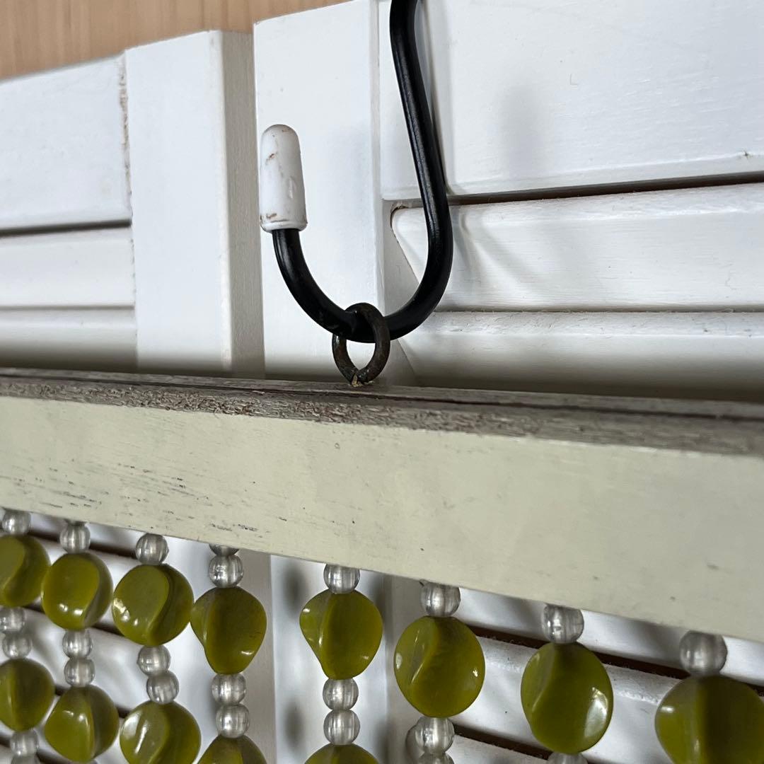 【昭和レトロ】珠のれん　カーキ　ビーズ　レトロポップ　当時物【匿名発送】