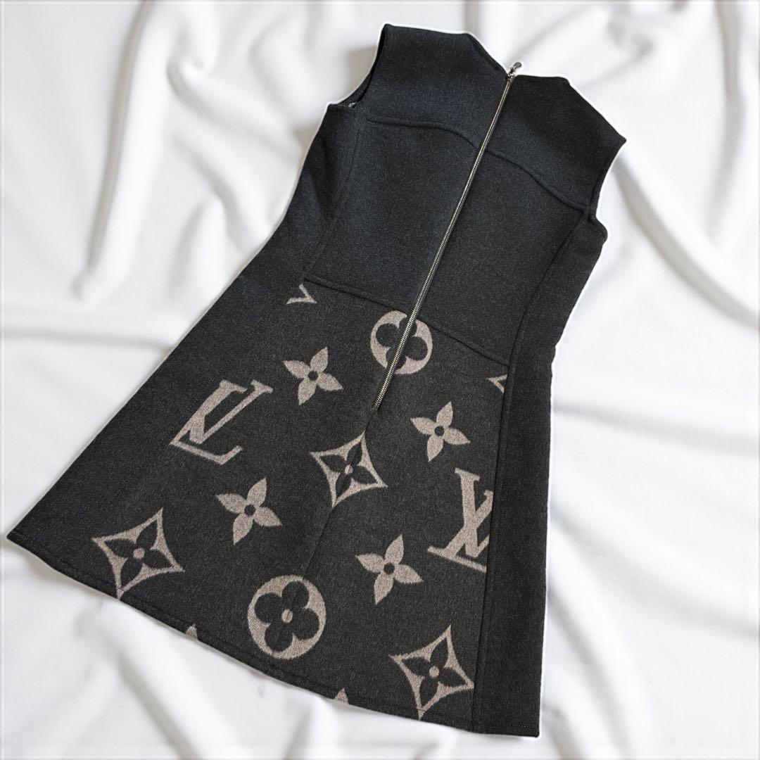 【極美品】ルイヴィトン ワンピース 20AW 34サイズ ウール グレー