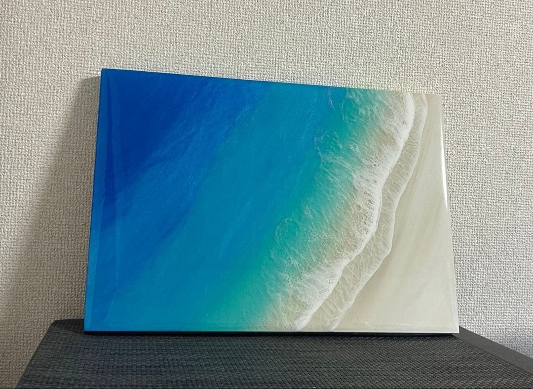 2025蓄光入りオーシャンレジンアートNo.6【A3パネル】