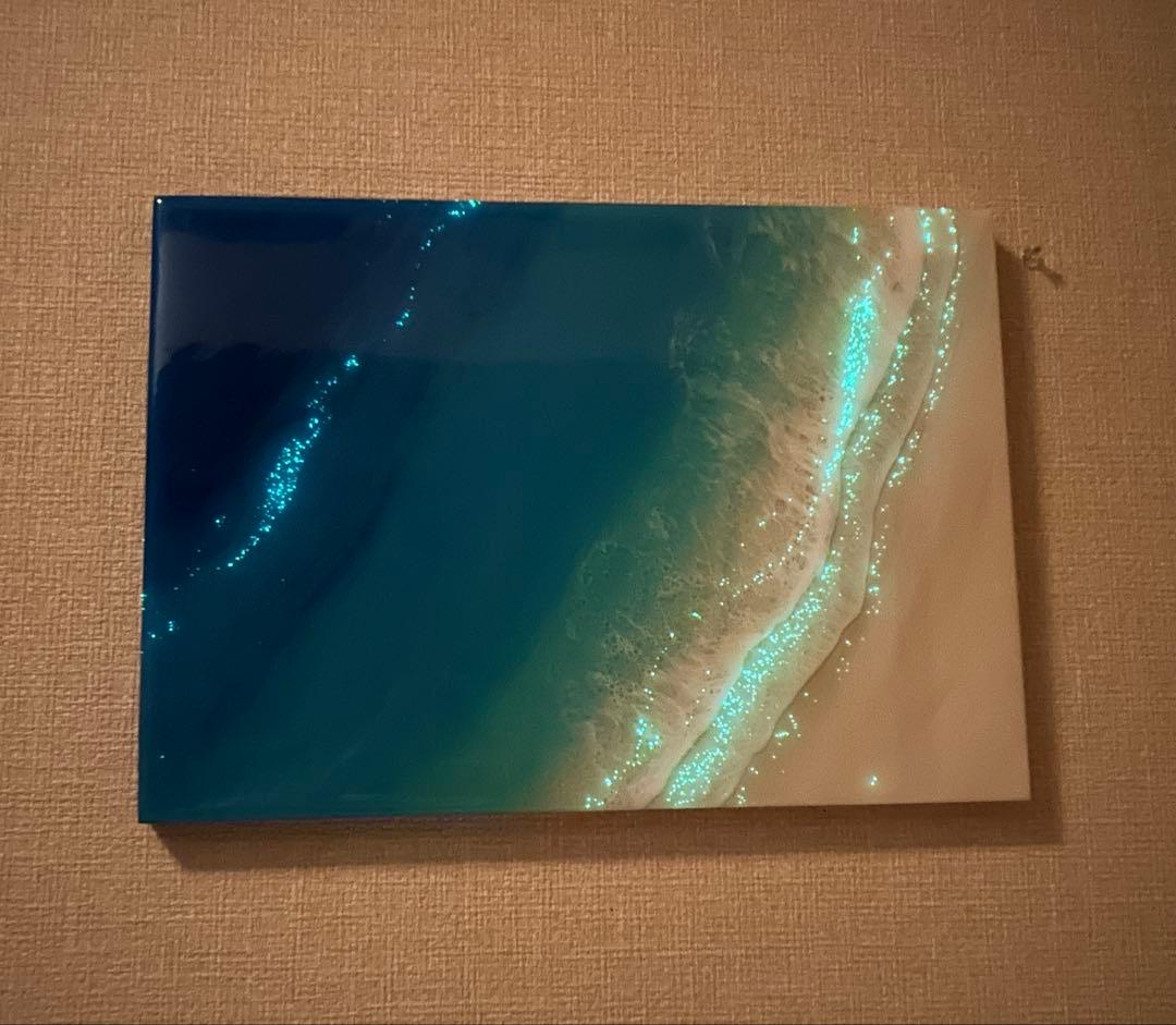 2025蓄光入りオーシャンレジンアートNo.6【A3パネル】