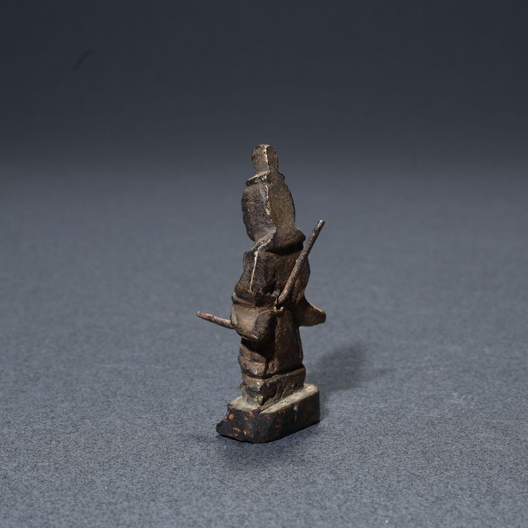 天神立像　菅原道真　天神様　銅製　骨董　仏像　R1682