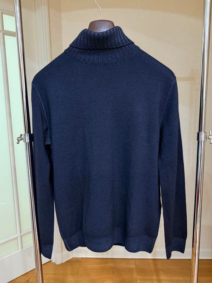 CRUCIANI ウール100% ネイビー タートルネック 50