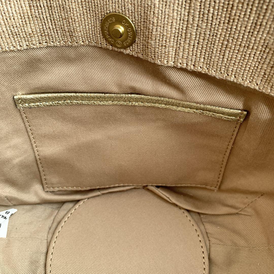 VIOLA d'ORO かごバッグ ラフィア 2way テープハンドル タッセル