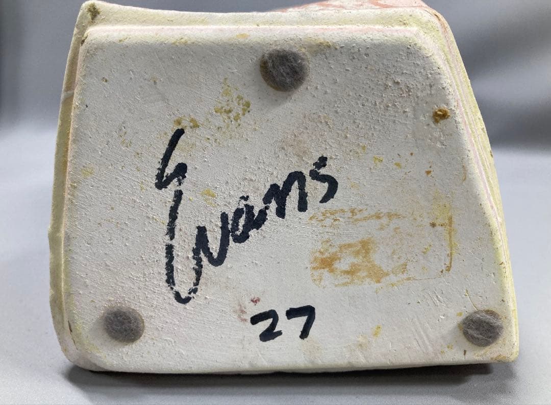 トニー・エヴァンス サイン入り 大型 楽焼 カリフォルニア セラミック