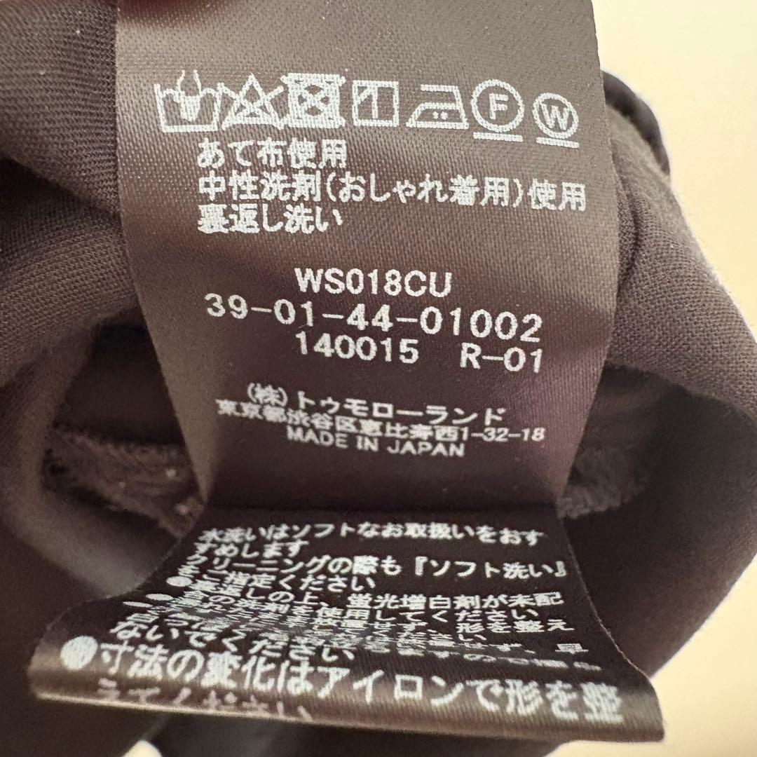 CABaNタイプライターダブルクロス アシンメトリックフリルロングスリーブシャツ