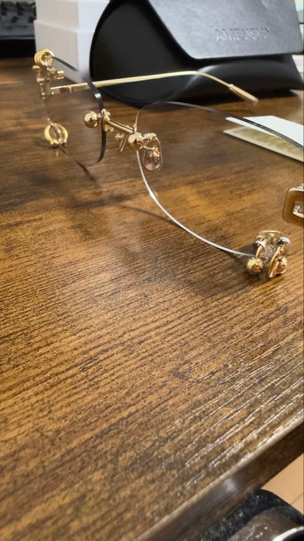 AMBUSH アンブッシュ リムレス サングラス ゴールド クリスタル チャーム