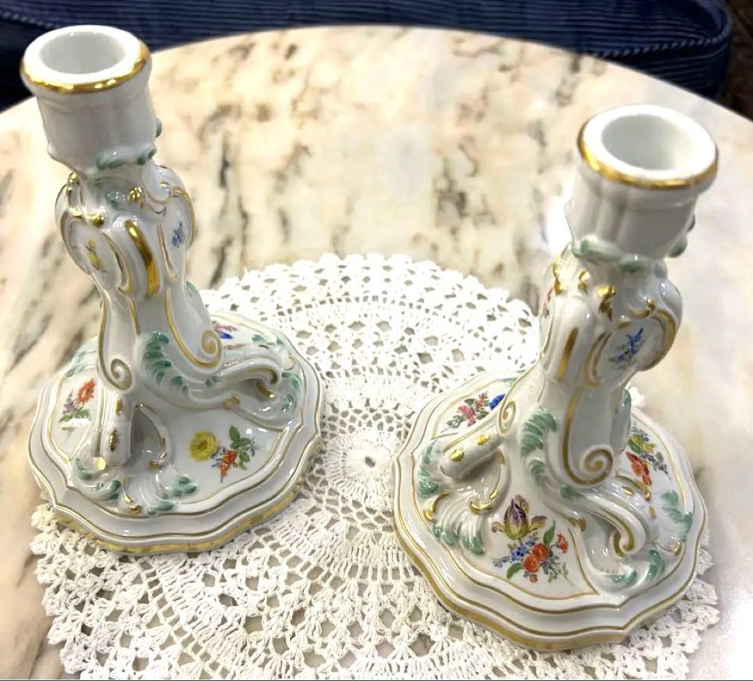 【美品】マイセン　Meissen　キャンドルスタンド　セット