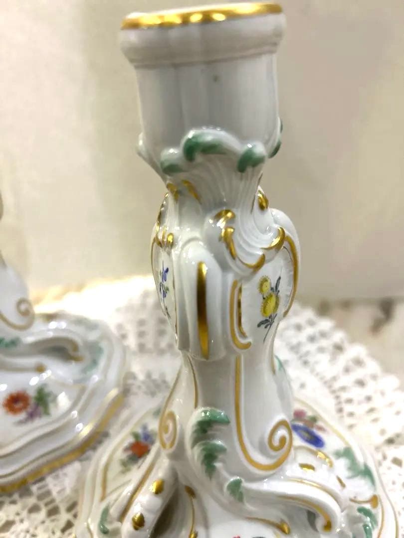 【美品】マイセン　Meissen　キャンドルスタンド　セット
